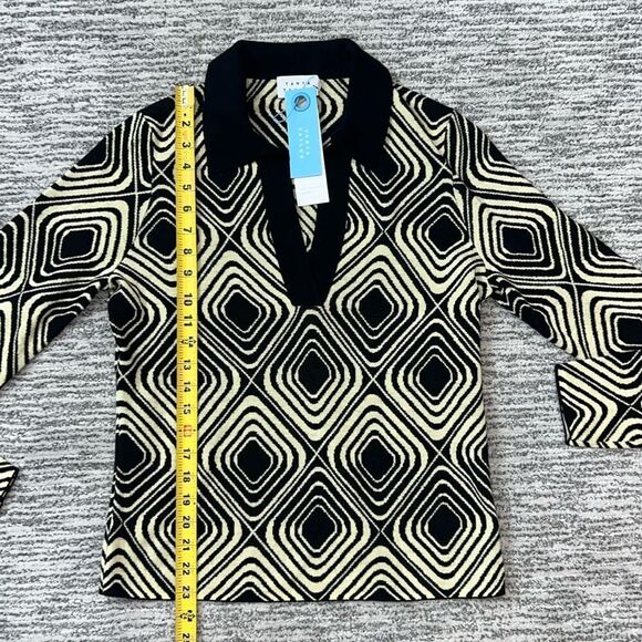 NWT Tanya Taylor Darcy Knit Butter/ Black Wool Large - Picture 9 of 14
